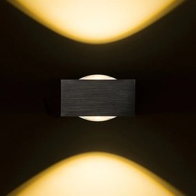 RENDL KORSO II fali lámpa fekete elox 230V LED 2x3W 120° IP54 3000K