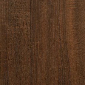 barna tölgy színű szerelt fa ágykeret fejtámlával 120x200 cm