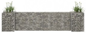 H alakú acéldrót virágtartó gabion 260 x 40 x 60 cm