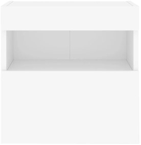 2 db fehér falra szerelhető TV-szekrény LED-ekkel 40x30x40 cm