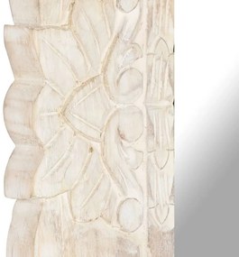 fehér tömör mangófa tükör 80 x 50 cm