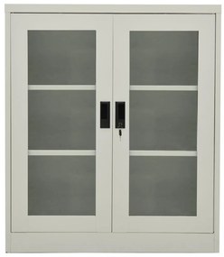 világosszürke acél irodai szekrény 90 x 40 x 105 cm