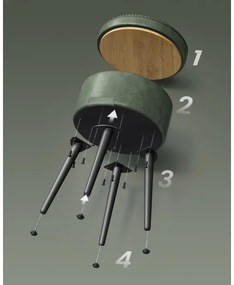 Bőr puff CORE zöld