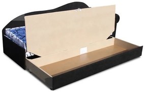 Egyszemélyes ágy (dívány) 70 cm Lane II (fekete 39 + Dodo 1026) (J). 793130