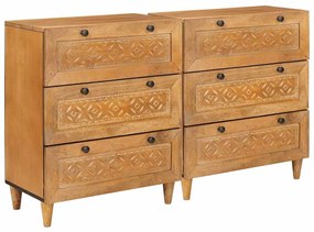 Széf 2 pcs Barna 60 x 33 x 75 cm tömör mangófa