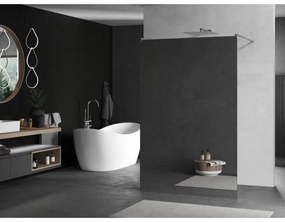 Mexen Kioto, Walk-In zuhany paraván 100 x 200 cm, 8 mm tükörmintás üveg, csiszolt acél profil, 800-100-002-97-50