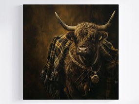 Poszter Skót Tehén Highland Skócia Takaró Kockás 80x80