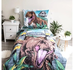 Sötétben világító pamut ágynemű JURASSIC WORLD ROAR színes kivitel Ágyneműhuzat mérete: 70 x 90 cm | 140 x 200 cm