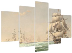Kép - Fitz Henry Lane, The United States Frigate President Engaging the British Squadron, reprodukciók (150x105 cm)