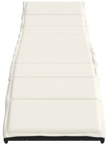 Fekete polyrattan napozóágy párnával 55x199x50 cm