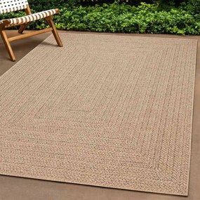 ZIZUR bézs juta hatású beltéri és kültéri szőnyeg 200 x 200 cm