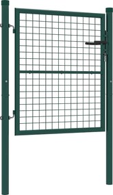 Outsunny Kerti Kapu 100x79 cm Acélrúd Kerítéskapu Fogantyúzárral és 3 Kulccsal Külső Teraszhoz Zöld | Aosom