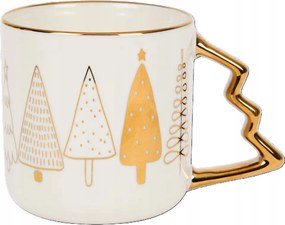 Karácsonyi bögre 350 ml Arany karácsonyfák