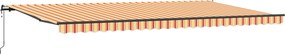 vidaXL Behúzható napellenző Sárga és narancs 600 × 300 cm