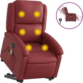vidaXL elektromos bordó műbőr felállást segítő dönthető masszázsfotel
