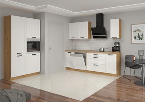 Szekrény beépített hűtőhöz, artisan tölgy/fehér, LULA 60 LO-210 2F