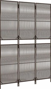 vidaXL barna 3-paneles polyrattan térelválasztó