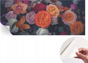 Öntapadós tapéta Divatos 3D fali ragasztóval Színes csokor 250x104 cm