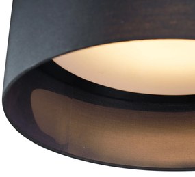 Modern mennyezeti lámpa fekete, átlátszó, 40 cm, LED-del, 3 lépésben dimmelhető - Sue