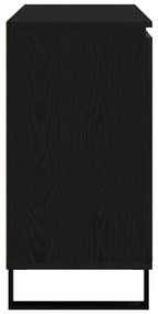 Fekete tölgyfából készült oldalszekrény 104x35x70 cm Mérnöki fa