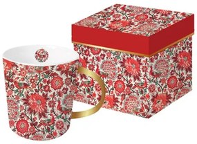 Porcelánbögre 0,35l,dobozban Pavone rosso,Tassotti design