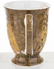 Bögre kanállal, porcelán, többszínű, 10,5x11,5x8,5, kanál, 12,5 cm Klimt: A csók