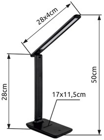Globo 58439S - LED Dot. stm. asztali lámpa BRIGHTON LED/5W/230V fekete
