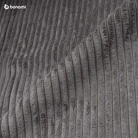 Sötétszürke kordbársony kinyitható tárolóhelyes kanapé 234 cm Sara – Ropez