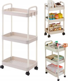 Fürdőszobai Gurulós Polc 3 Szintes mobil irodai konyhaszekrény
