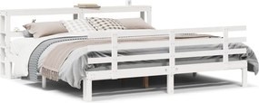 vidaXL fehér ágykeret fejtámlával matrac nélkül 200x200 cm