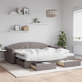tópszínű kihúzható szövet heverő fiókokkal 90 x 200 cm