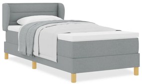 Boxspring Ágy Matrac Közepes Szürke 80x200 cm Szövet