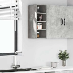 betonszürke szerelt fa függő szekrény 20x29,5x60 cm