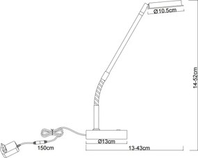 Globo 58504TN - SILVIO LED dimmelhető, érintésvezérlésű asztali lámpa, LED/6,5W/230V, matt króm