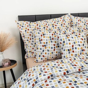 Kvalitex Krep lepedőhuzat Mozaika, 240 x 220 cm,2x 70 x 90 cm, 240 x 220 cm, 2 db 70 x 90 cm