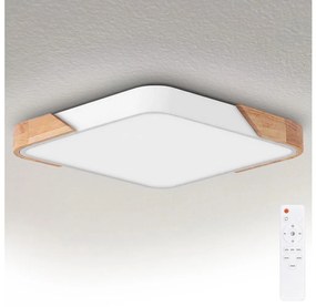 Brilagi - fényerőszabályozható LED lámpatest PILANA LED/60W/230V tölgy/fehér 56x56 cm + távirányító