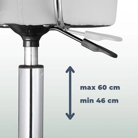 ROLAND háttámlás görgős puff, Ø35cm, fehér