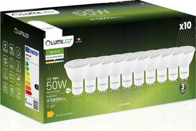 10x Led izzó GU10 6W 50W 580lm 4000K Semleges Állítható 24° 36° 60°