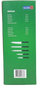 SOLA KNIFE késkészlet fa blokkban, 6 db