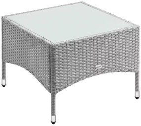 Casaria® Rattan asztal 58x58x42 cm - szürke