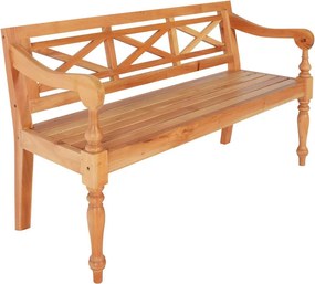 vidaXL világosbarna tömör mahagóni Batavia pad 123 cm