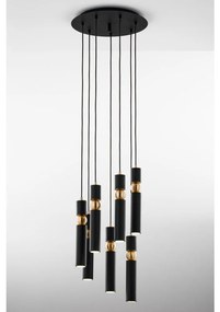 Jupiter 2015 - Csillár zsinóron ALAS 7xGU10/10W/230V fekete/arany