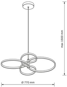 LED függeszték kábelen RIBBON LED/37W/230V 4000K fekete