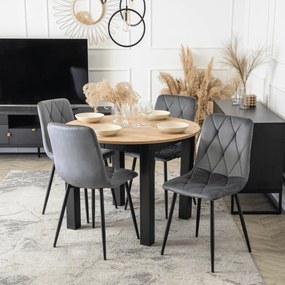 Stół HARRY Rozkładany 102-142 cm Dąb Artisan/Czarny