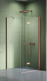 New Trendy New Soleo Copper Brushed zuhanykabin 90x90 cm négyzet réz csiszolt/átlátszó üveg K-2065