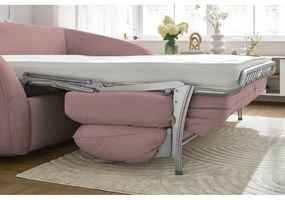 Világos rózsaszín kinyitható kanapé 235 cm Cezanne – Bobochic Paris