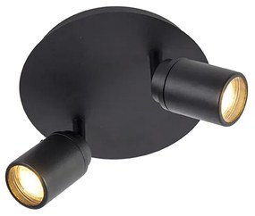 Modern fürdőszoba fekete fekete 2-lámpa IP44 - Ducha