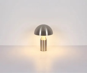 Globo 21030N Asztali lámpa, matt nikkel színű fém, matt fehér, fekete PVC kábel, billenőkapcsoló a kábelen, ø: 280mm, M: 390mm, kábelhossz 1500mm, 2x E27 40W 230V izzók nélkül