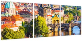 Kép - Prága (órával) (90x30 cm)