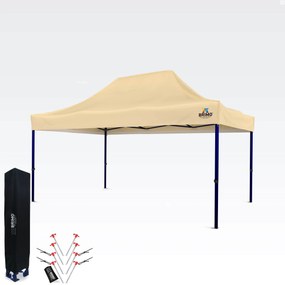 Kiállítási sátor 3x4,5m (45mm acél) | Gyors összeszerelés, hosszú élettartam - 3 oldalfal nélkül - Bézs